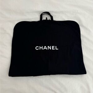 CHANEL Short Light Weight Black Cotton Garment Bag/Cover